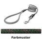 Preview: klassische Hundeleine - M - 115cm - olive mit rot und lila Linien
